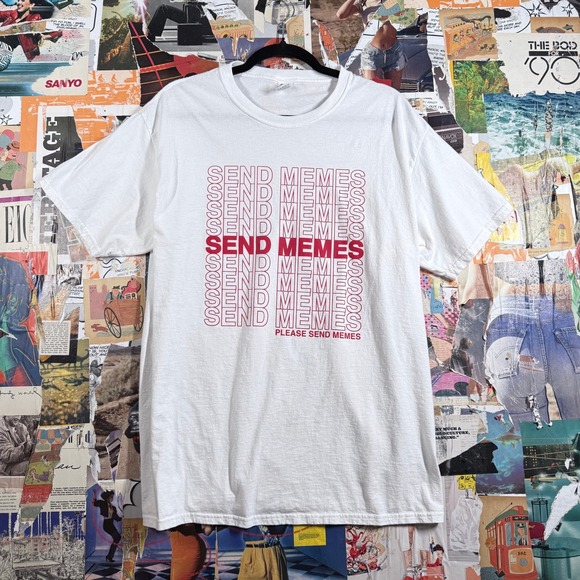 Fruit of the Loom Other - Fruit Of The Loom Send Memes White Graphic Print T Shirt‎ Large L